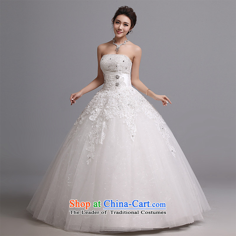 Hei Kaki wedding dresses 2015 autumn and winter new Korean wiping the chest to bind with marriages wedding J008 White XL, Hei Kaki shopping on the Internet has been pressed.