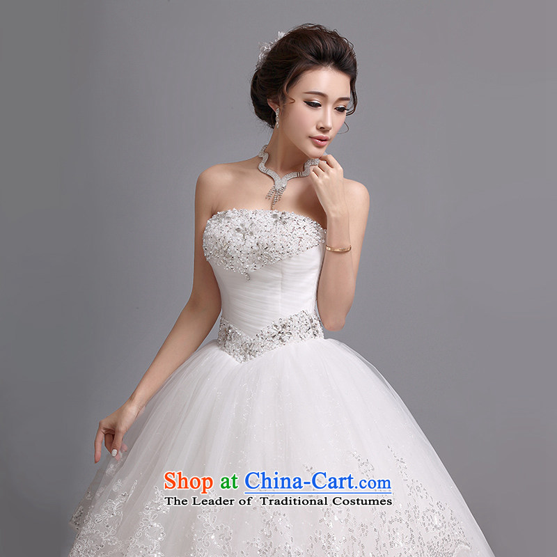Hei Kaki wedding dresses 2015 new Korean wiping the chest to bind with luxury water drilling in the fourth quarter of lace J012 white XS, Hei Kaki shopping on the Internet has been pressed.