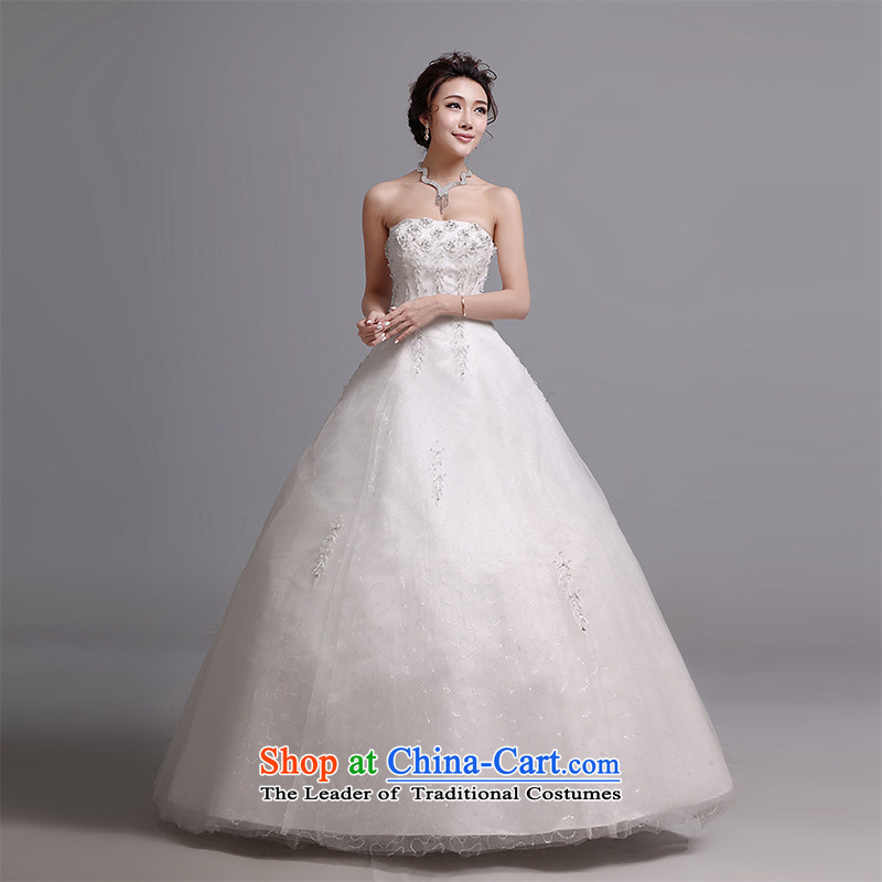 Hei Kaki wedding dresses 2015 autumn and winter new Korean wiping the chest to bind with marriages wedding J018 white S
