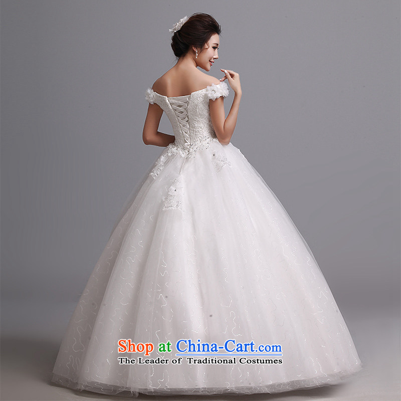 Hei Kaki wedding dresses 2015 new sexy a field to align the shoulder straps in spring and summer marriages wedding J023 white XS, Hei Kaki shopping on the Internet has been pressed.