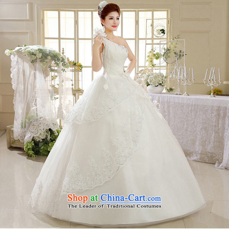 Naoji a 2014 new shoulder white lace female Korean fashion to align Spring Antique wedding dress al00296 White M naoji a , , , shopping on the Internet
