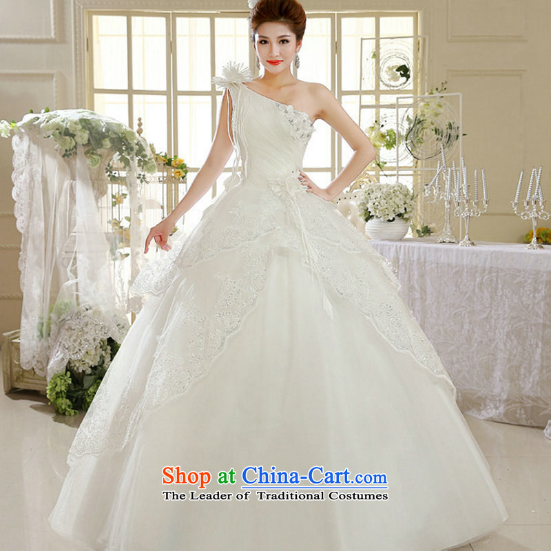 Naoji a 2014 new shoulder white lace female Korean fashion to align Spring Antique wedding dress al00296 White M naoji a , , , shopping on the Internet
