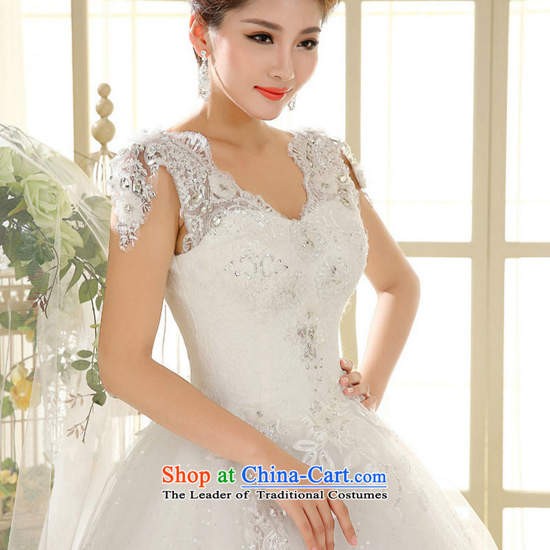 Naoji a 2014 Summer female white bride to align the new Korean light retro V-Neck wedding dress al00295 white XXL, naoji a , , , shopping on the Internet