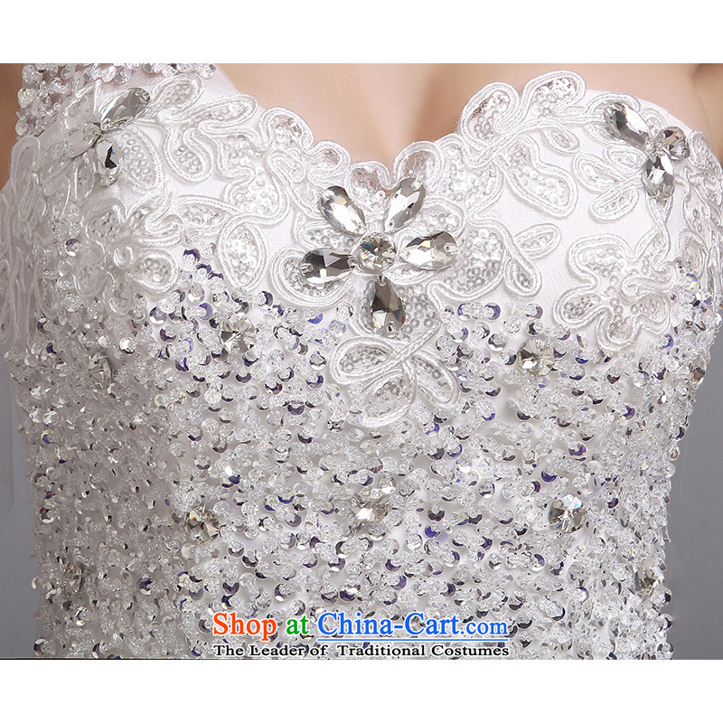 Hei Kaki wedding dresses 2015 autumn and winter new beaded shoulder straps to align marriages wedding J001 white XS, Hei Kaki shopping on the Internet has been pressed.