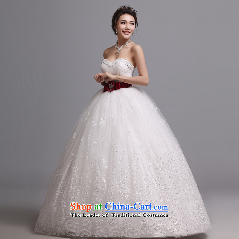 Hei Kaki wedding dresses 2015 autumn and winter new Korean wiping the chest to bind with marriages video thin wedding J009 White?XXL