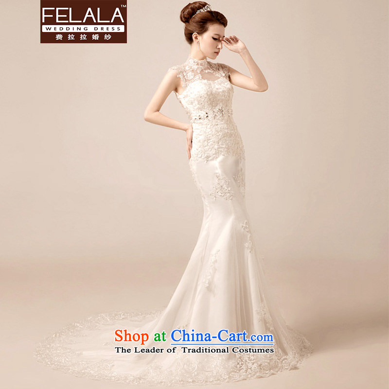 Ferrara wedding retro lace a shoulder-to-field also diamond marriages crowsfoot wedding dresses XL(2 trailing foot 2 Ferrara wedding (FELALA) , , , shopping on the Internet