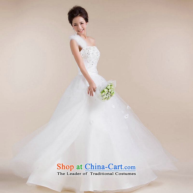 A wedding dresses naoji Korean wiping the chest straps tail strap sweet Beveled Shoulder shoulder wedding XS1303 white XXL, naoji a , , , shopping on the Internet