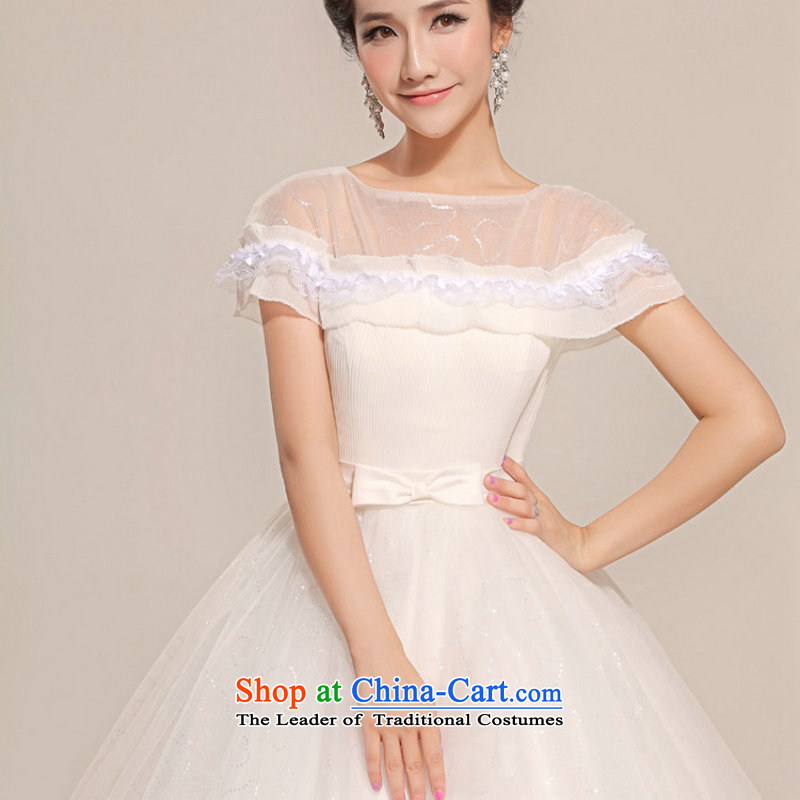 Yet a winter bride wedding new stylish Korean version of 2014 cuff lace retro large tie diamond shoulders xs8703 thin white L, video is a , , , shopping on the Internet