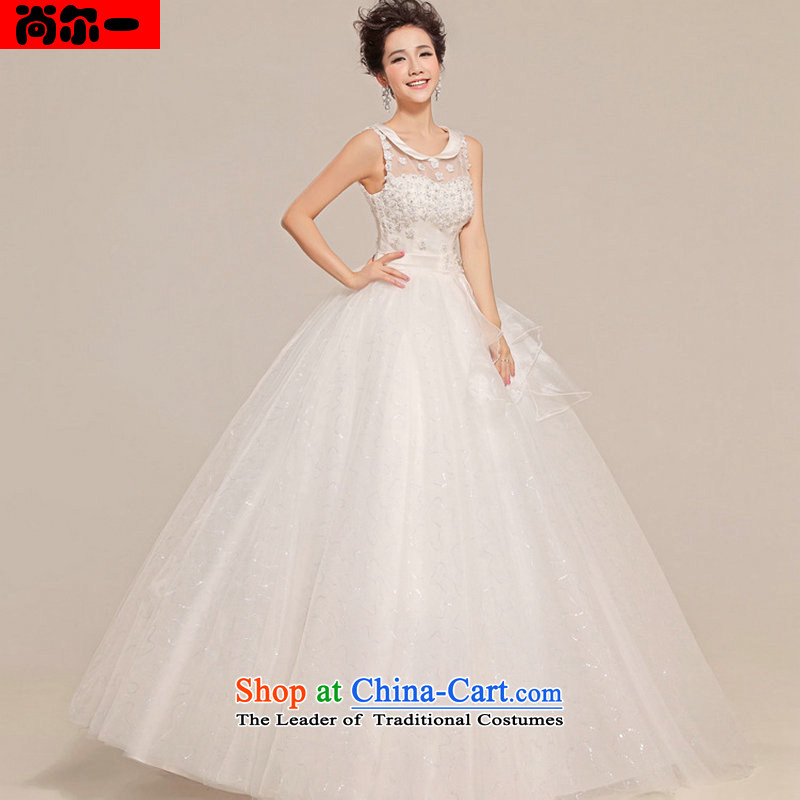 Naoji a 2014 new stylish wedding dresses to align the Korean word bride shoulder graphics thin retro lace shoulders xs8811 WhiteXL