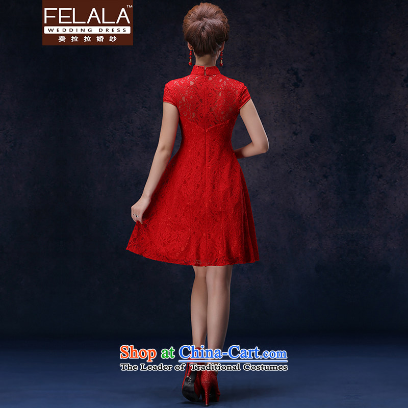 Ferrara 2015 new red bridesmaid bows services marriages Chinese improved Dress Short of Qipao XL(2 feet 2 Ferrara wedding (FELALA) , , , shopping on the Internet