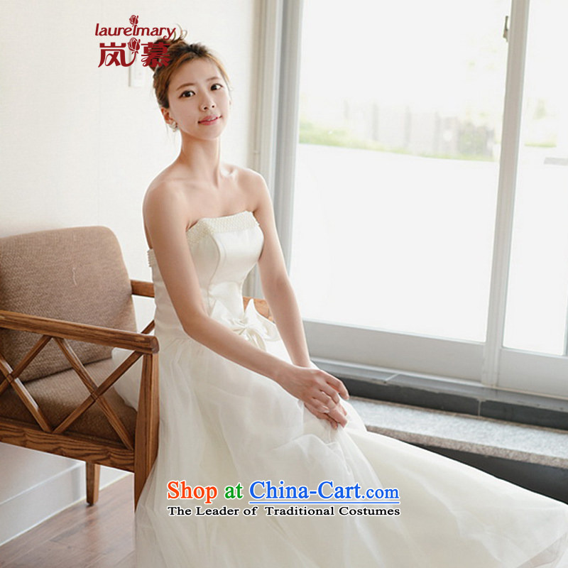 The sponsors of the 2014 New LAURELMARY, Korean minimalist temperament and chest foutune bow tie gauze A swing skirt to align the bride wedding pure white XL(B=95/W=79), included the , , , shopping on the Internet
