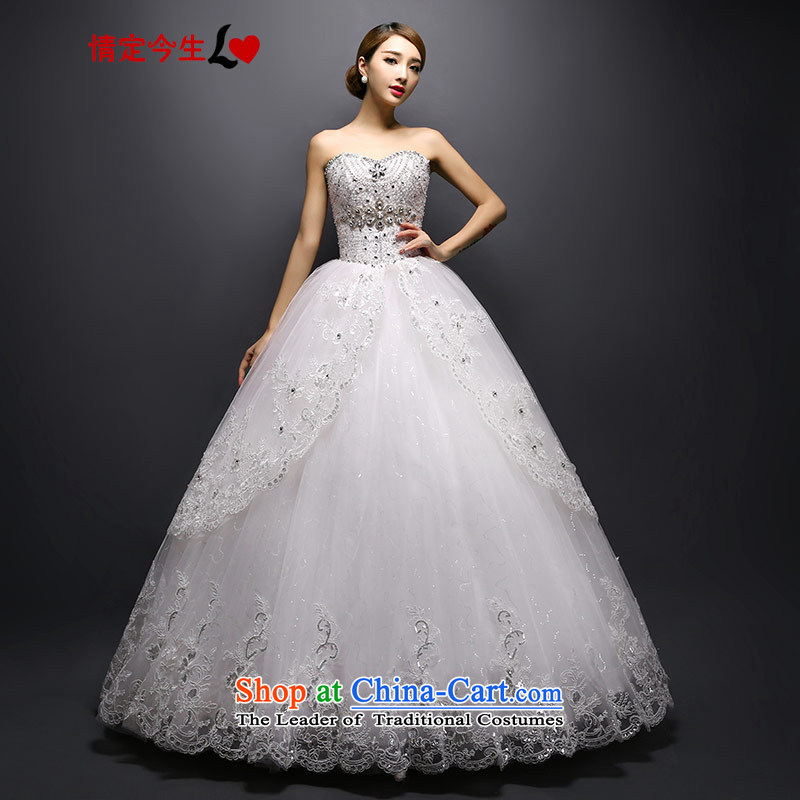 Love of the life of the new Korean 2015 diamond wiping the chest straps wedding retro sexy beauty wedding whiteS