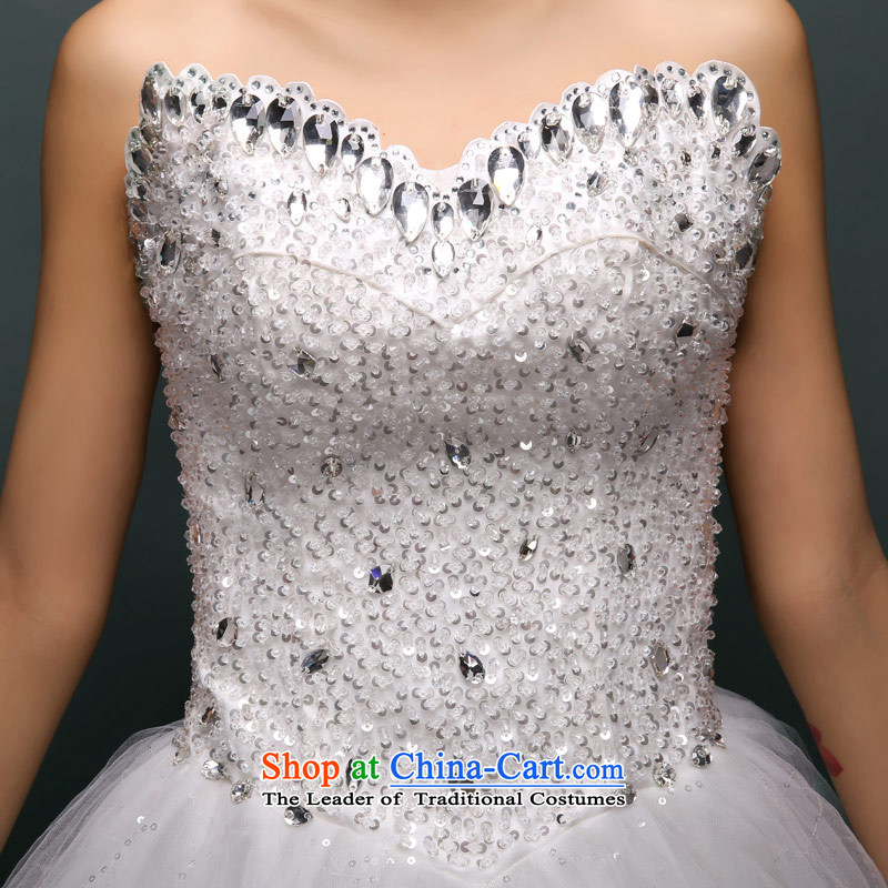 Love of the overcharged 2015 new stylish Korean heart-shaped anointed chest water drilling video thin wedding dresses tailored White XL, love of the overcharged shopping on the Internet has been pressed.