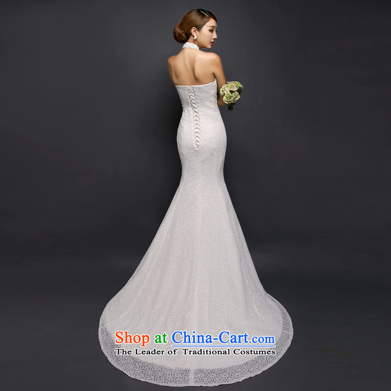Love of the overcharged by 2015 new wedding dress Korean modern history hang tail wedding lace foutune straps Sau San Crowsfoot White XL, love of the overcharged shopping on the Internet has been pressed.