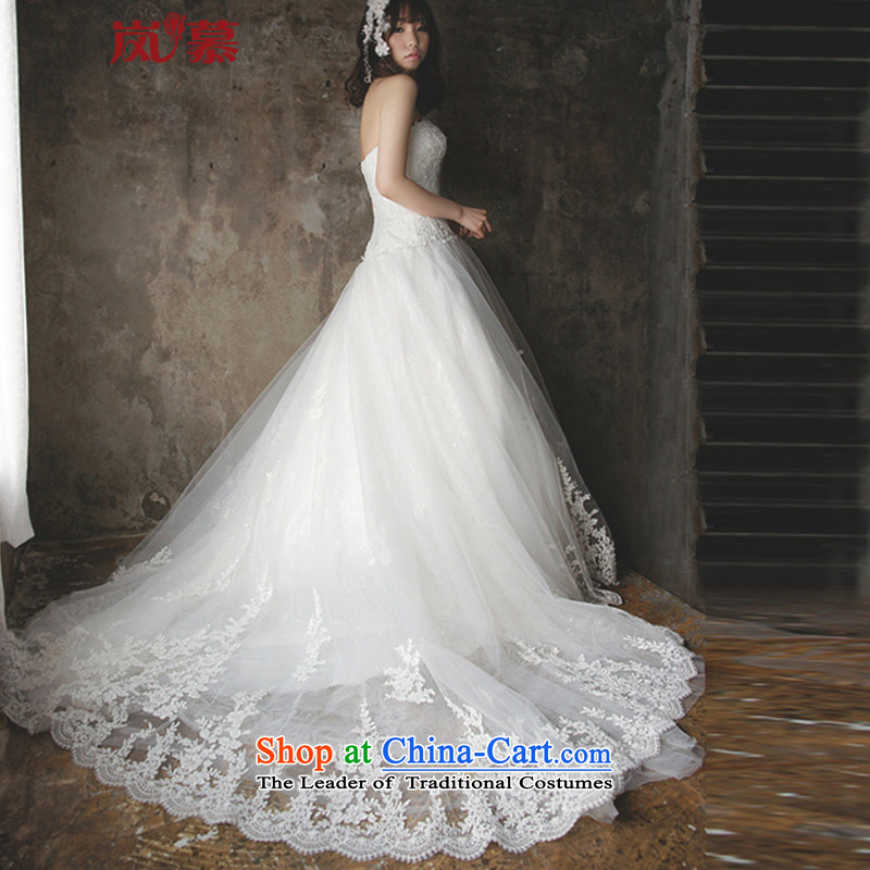 The sponsors of the 2015 New LAURELMARY, Korean contemporary and elegant style with a heart-shaped chest lace Foutune of video thin A swing tail bon bon skirt bride marriage Pure White (Picture) Custom Size (please contact Customer Service), included the