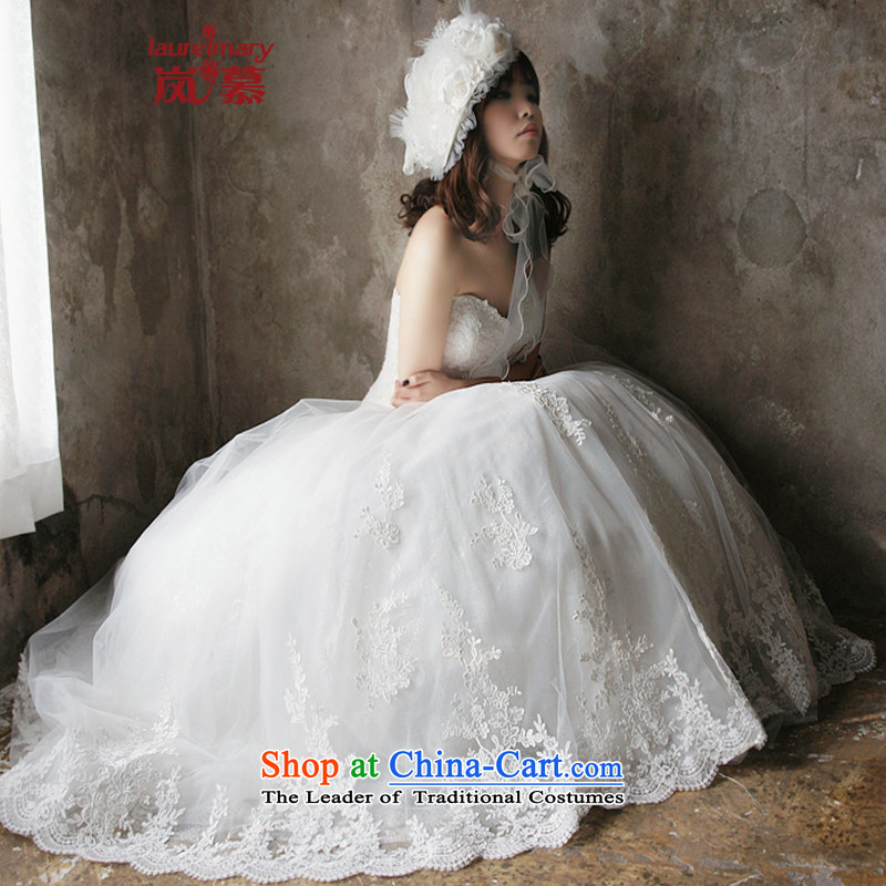 The sponsors of the 2015 New LAURELMARY, Korean contemporary and elegant style with a heart-shaped chest lace Foutune of video thin A swing tail bon bon skirt bride marriage Pure White (Picture) Custom Size (please contact Customer Service), included the