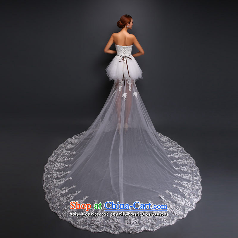 Maximum number of life and Chest Graphic thin lace pregnant women bride wedding dresses long tail White XL, love of the overcharged shopping on the Internet has been pressed.