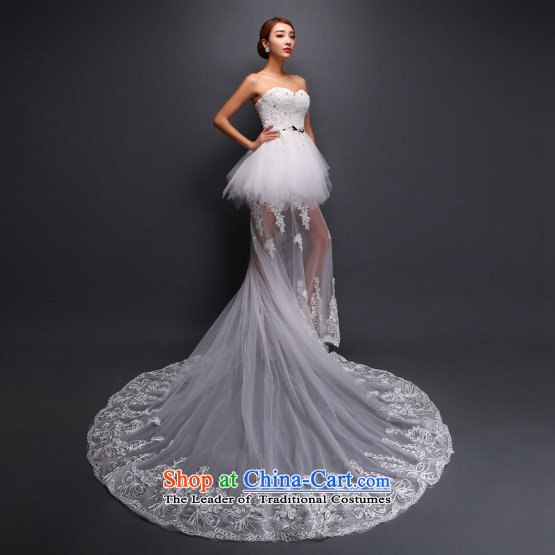 Maximum number of life and Chest Graphic thin lace pregnant women bride wedding dresses long tail White XL, love of the overcharged shopping on the Internet has been pressed.
