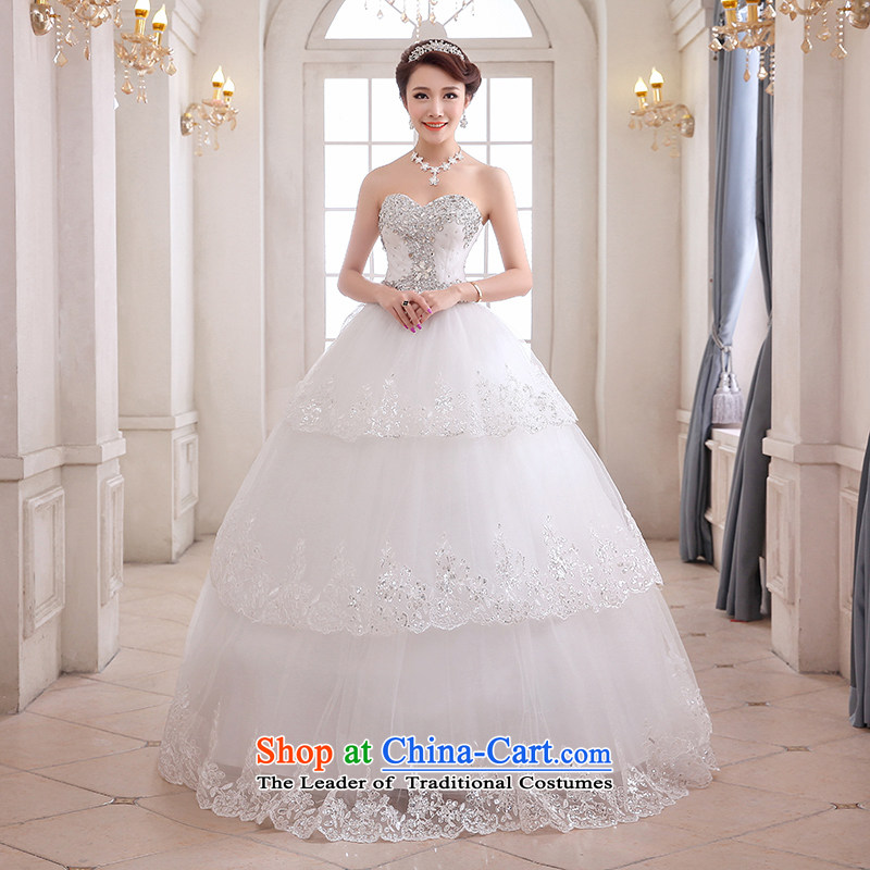 Hei Kaki wedding dresses 2015 new Korean wiping the chest three storey white diamond jewelry and chest straps to wedding ivory left tailored Size