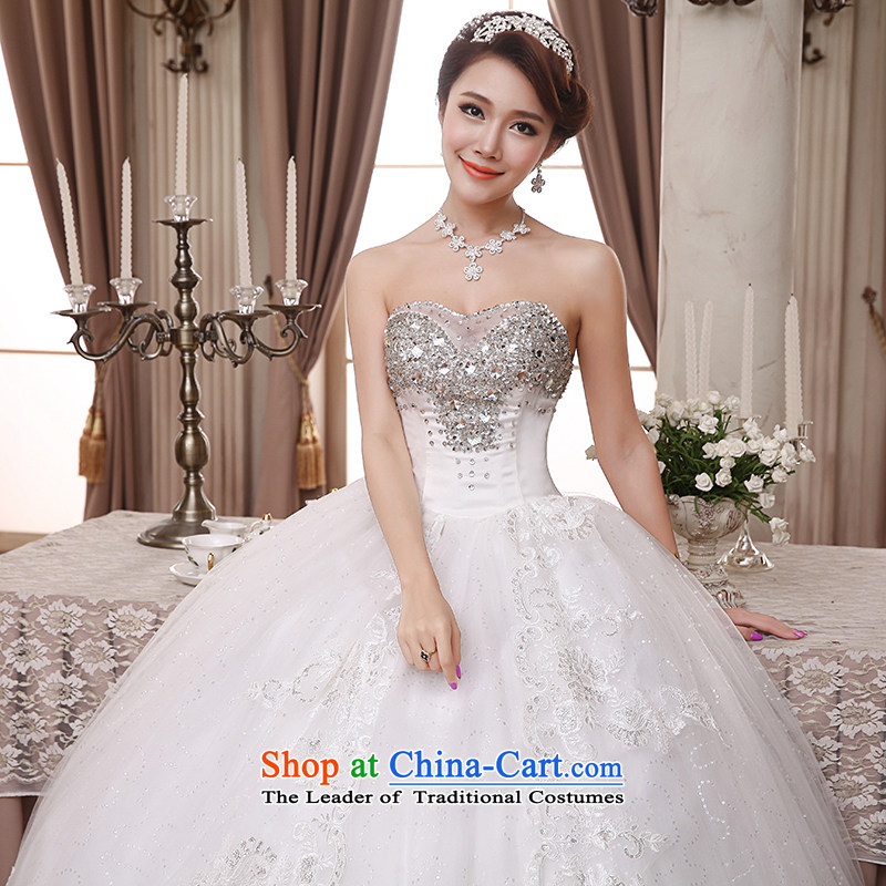 Hei Kaki wedding dresses 2015 New White breast tissue Korean beauty of diamond ornaments and chest straps to wedding ivory , L-hi kaki shopping on the Internet has been pressed.