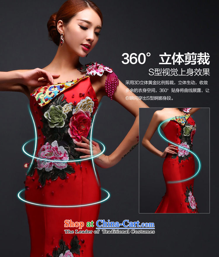Love of the overcharged retro embroidery dragon robe dress shoulder crowsfoot dress Sau San marriages long tail bows wedding services tailor-made exclusively concept red picture, prices, brand platters! The elections are supplied in the national character of distribution, so action, buy now enjoy more preferential! As soon as possible.