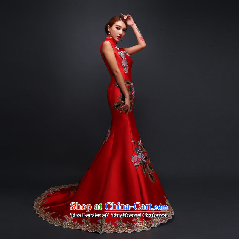 Love of the life of the word marriages retro shoulder crowsfoot tail evening dresses new peacock wedding dress marriage bows services tailor-made red spot, love of the overcharged shopping on the Internet has been pressed.