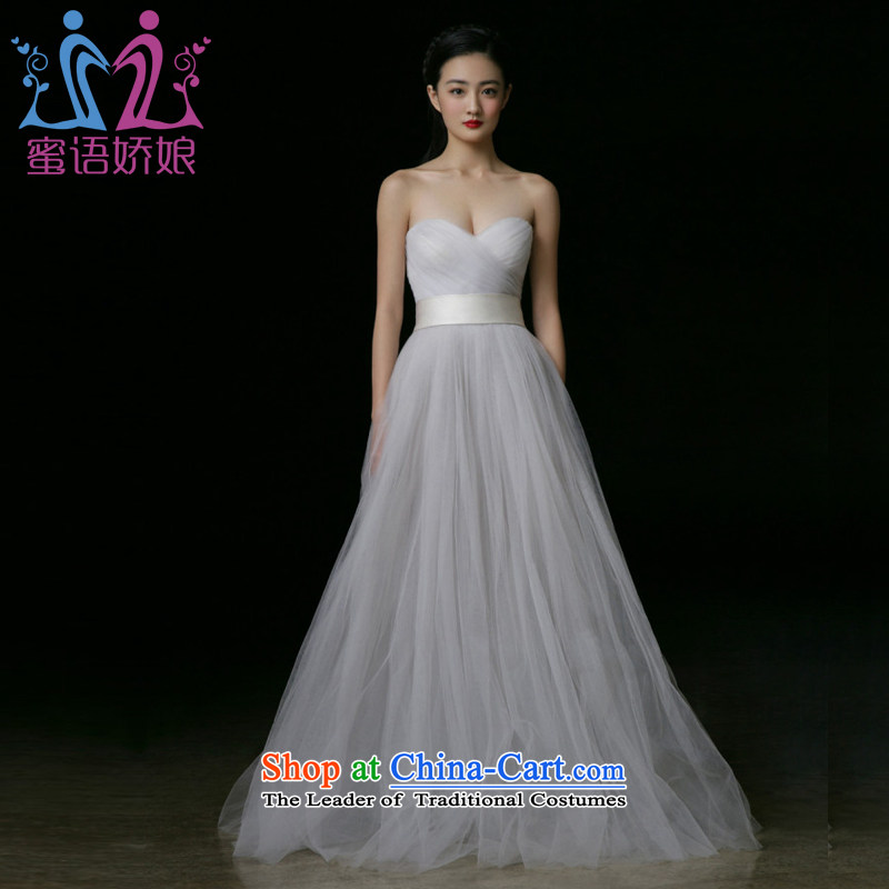 Talk to hernew 2015 tasteful minimalist straps to align the sweet Princess Korean anointed chest wedding dresses whiteS