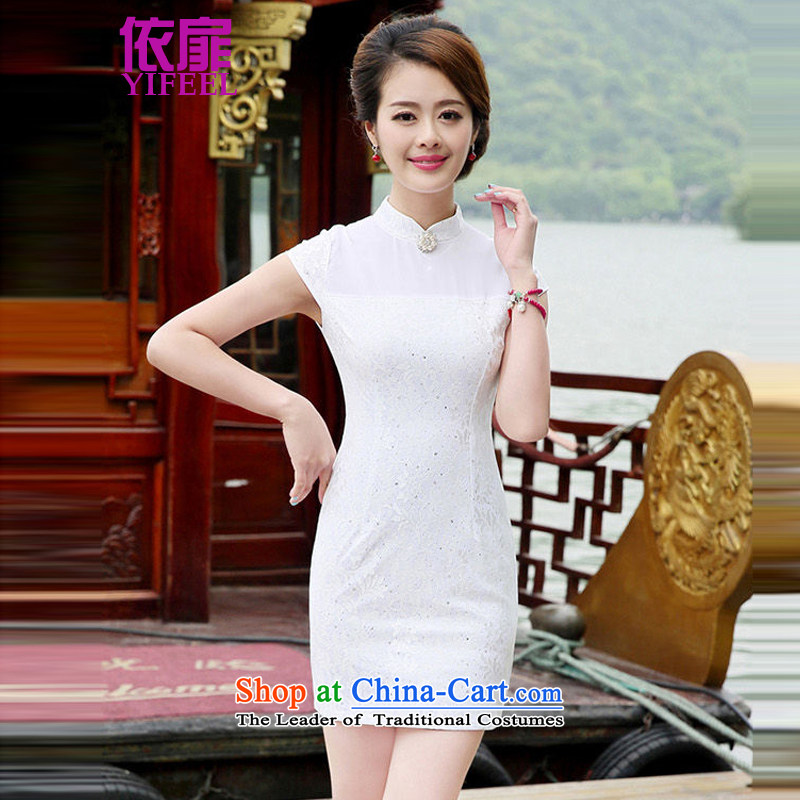 2015 new cheongsam wedding dress red bows services cheongsam dress YF8878 RED , L, in accordance with the check has been pressed shopping on the Internet