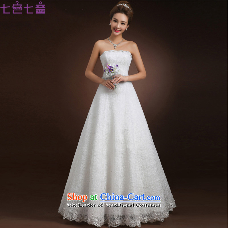 7 7 color tone new 2015 chic simplicity in a swing back lace video thin straps align with Chest Sau San-wedding dresses H045 White XXL
