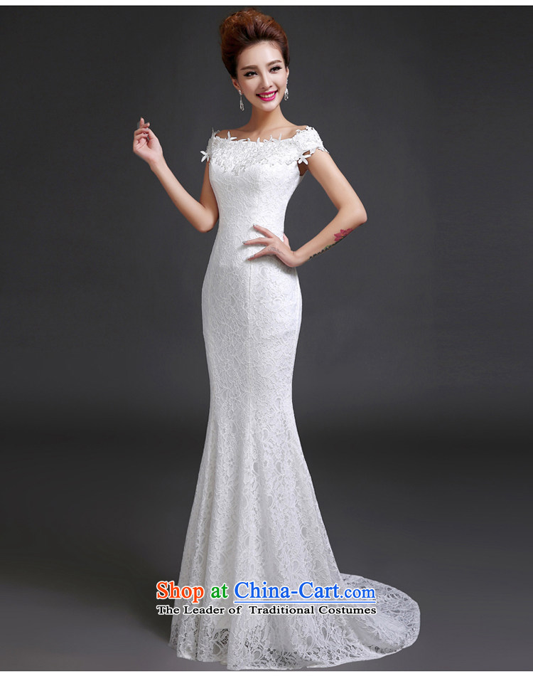 7 Color 7 tone Korean new stylish one 2015 Field shoulder crowsfoot video thin lace retro large tie bride wedding dresses H046 white L picture, prices, brand platters! The elections are supplied in the national character of distribution, so action, buy now enjoy more preferential! As soon as possible.