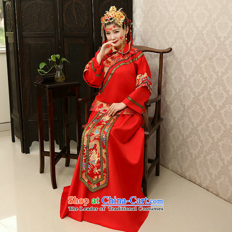 Naoji a retro improved Tang dynasty wedding wedding dress bride wedding dress uniform xs1015 bows red S naoji a , , , shopping on the Internet