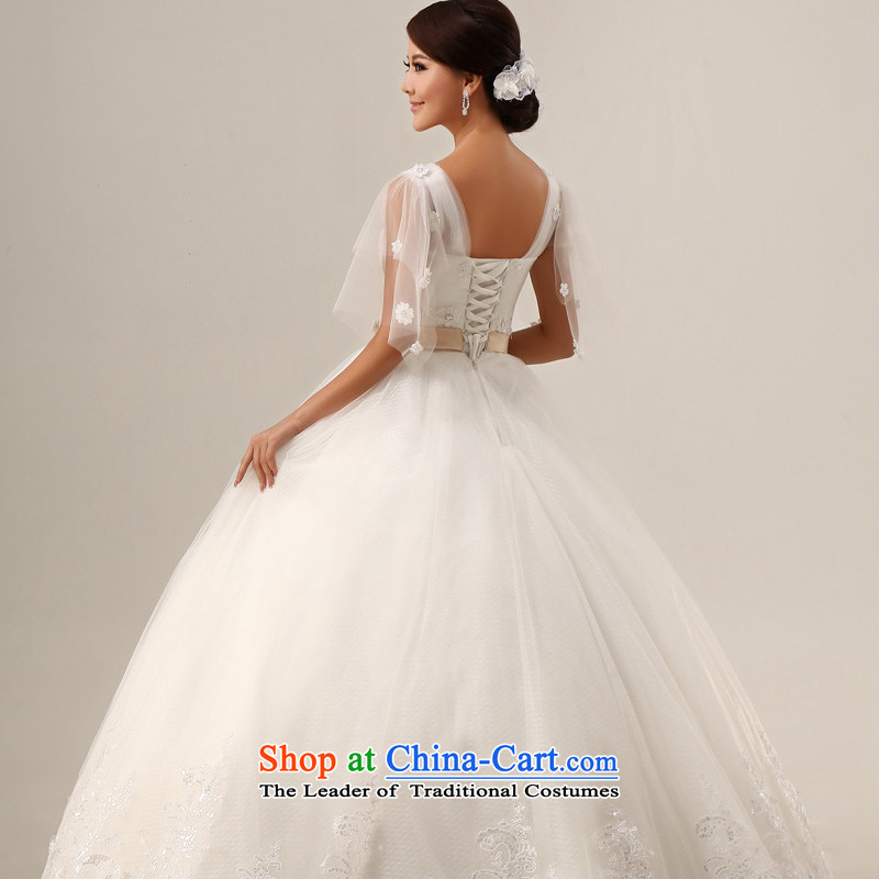 The privilege of serving-leung 2015 new bride straps Korean Top Loin of pregnant women shoulder wedding dresses package for larger thick MM white 7XL, custom services-Leung has been pressed to online shopping