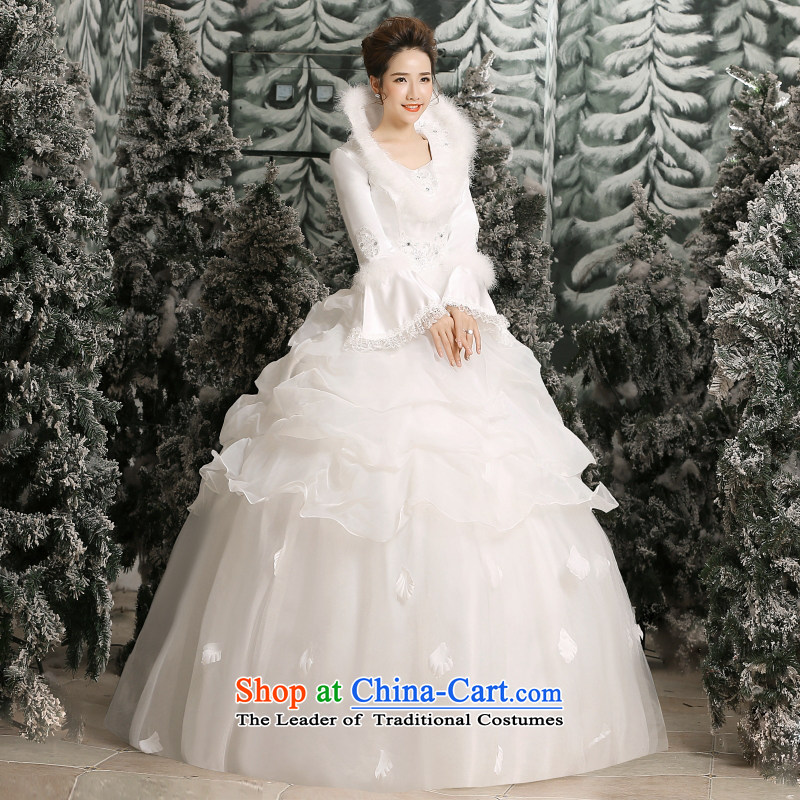 Yong-yeon and wedding winter 2015 new Korean wedding winter long-sleeved gross for thick winter) cotton wedding made no size white replacement, and Yim-yong , , , shopping on the Internet