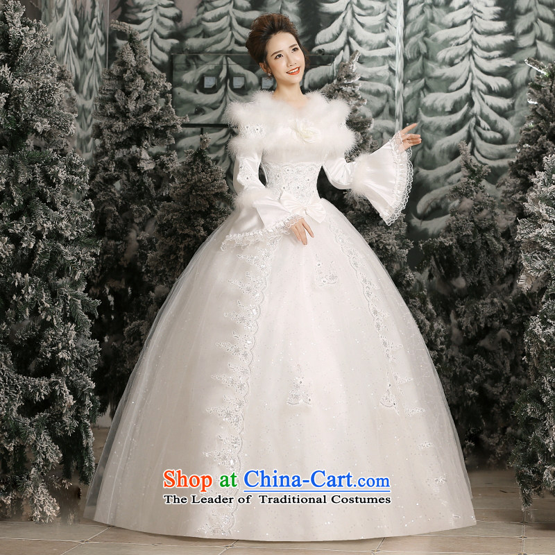 Yong-yeon and wedding dresses new 2015 Winter Korean wedding winter long-sleeved gross for thick winter, wedding made no size white replacement, and Yim-yong , , , shopping on the Internet