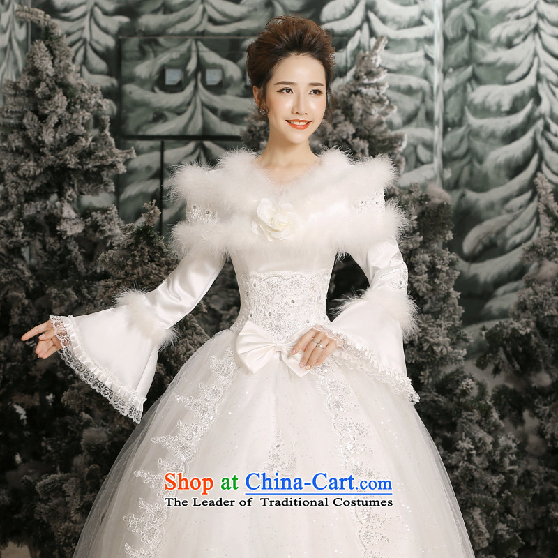 Yong-yeon and wedding dresses new 2015 Winter Korean wedding winter long-sleeved gross for thick winter, wedding made no size white replacement, and Yim-yong , , , shopping on the Internet