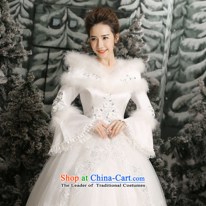Yong-yeon and wedding winter 2015 new Korean wedding winter long-sleeved gross for thick winter) cotton white wedding , L, Yong-yeon and shopping on the Internet has been pressed.