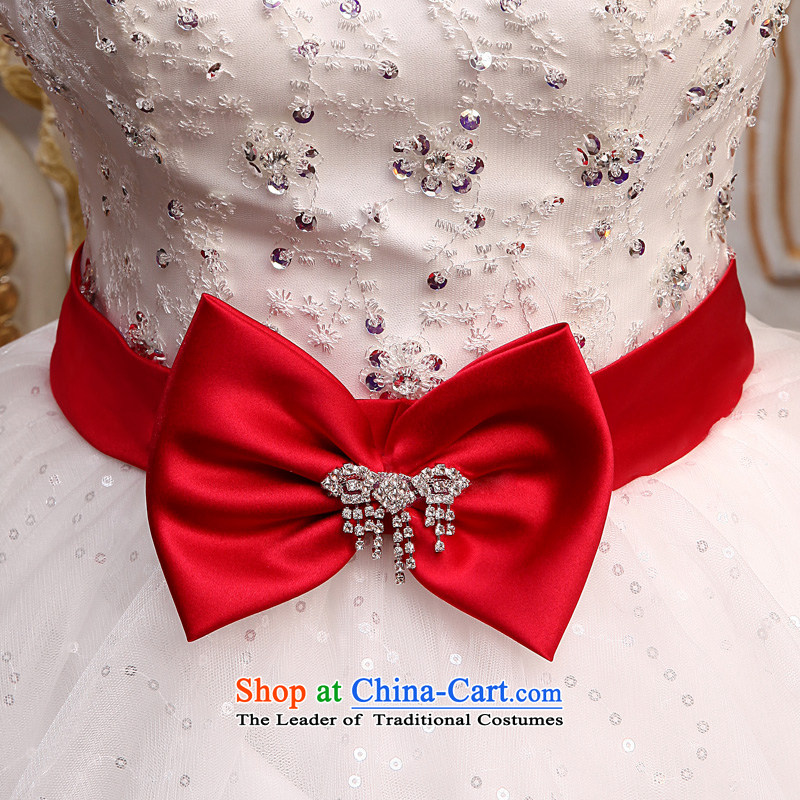 The privilege of serving-leung 2015 new marriages stylish shoulders V-Neck Red Butterfly Garden to align bon bon skirt wedding XXL, white honor services-leung , , , shopping on the Internet