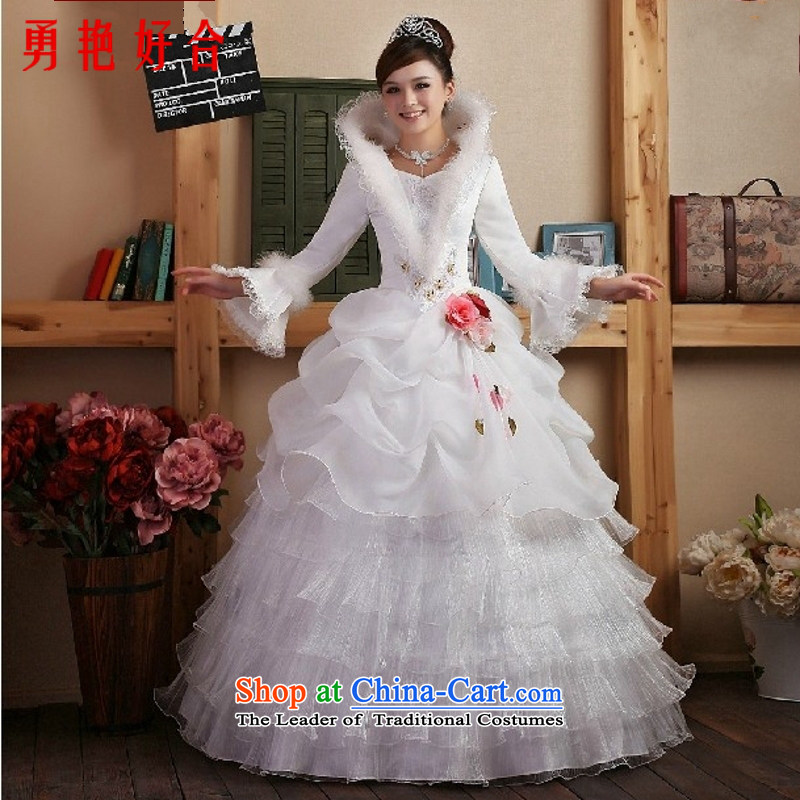 Yong-yeon and autumn and winter 2015 Korean-style New winter clothing cotton wedding dresses winter long-sleeved slotted shoulder straps red , L, Yong-yeon and shopping on the Internet has been pressed.