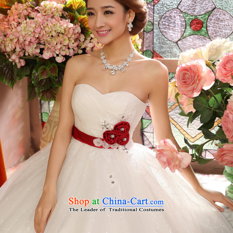 The privilege of serving-leung 2015 new marriages Korean Princess Mary Magdalene chest bon bon skirt flowers to align the wedding dress white XXL, honor services-leung , , , shopping on the Internet