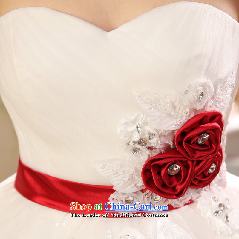 The privilege of serving-leung 2015 new marriages Korean Princess Mary Magdalene chest bon bon skirt flowers to align the wedding dress white XXL, honor services-leung , , , shopping on the Internet