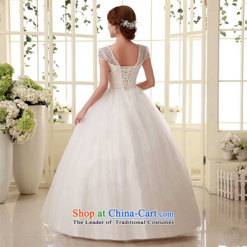 The privilege of serving-leung 2015 new bride princess word to your shoulders back lace video thin wedding dresses custom White M honor services-leung , , , shopping on the Internet