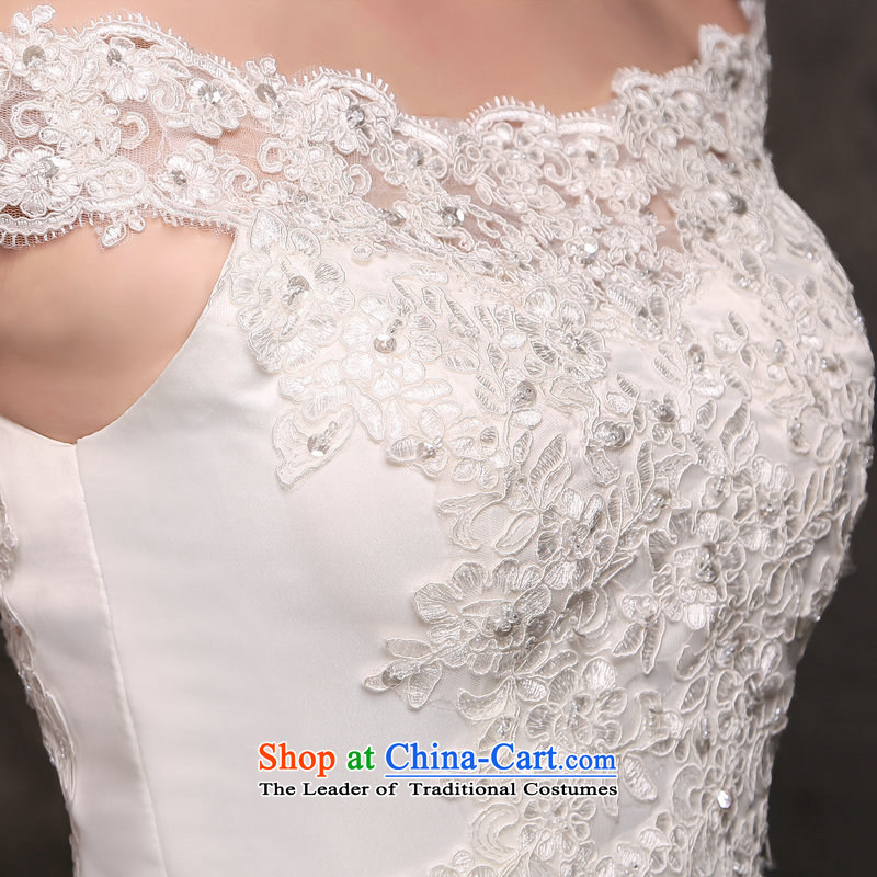 7 Color 7 tone Korean New 2015 wedding dresses video word thin shoulders lace tail marriages bows out of alignment with the white M, H049 7 color 7 Tone , , , shopping on the Internet