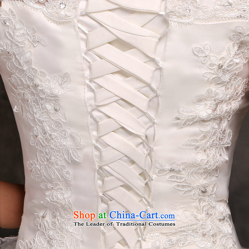 7 Color 7 tone Korean New 2015 wedding dresses video word thin shoulders lace tail marriages bows out of alignment with the white M, H049 7 color 7 Tone , , , shopping on the Internet