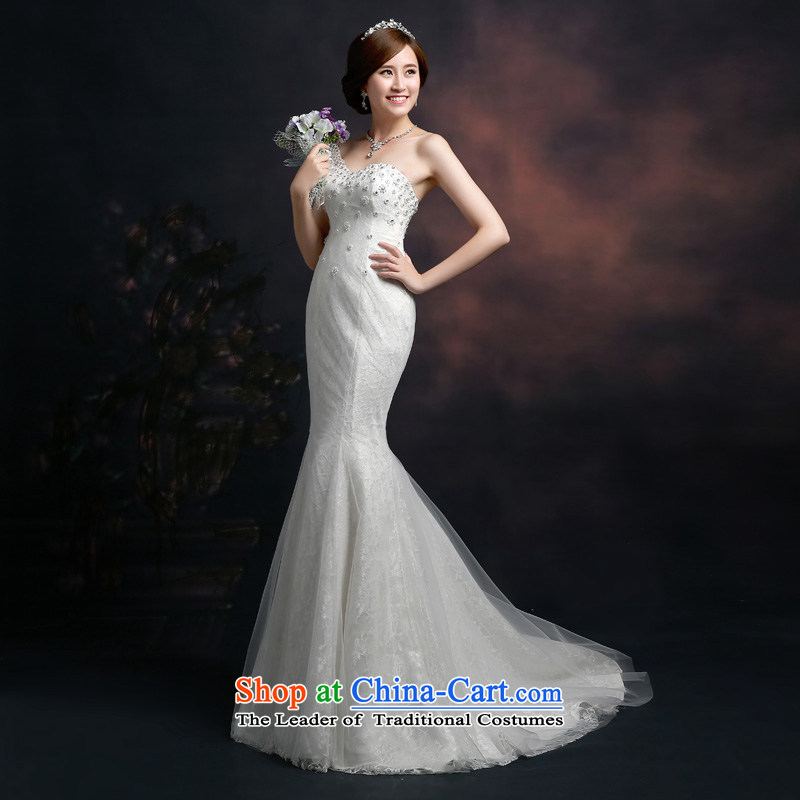 Beverly Ting wedding dresses in spring and summer 2015 new Korean fashion wedding tail crowsfoot wiping the chest straps Sau San video thin large white L, Beverly (tingbeier ting) , , , shopping on the Internet