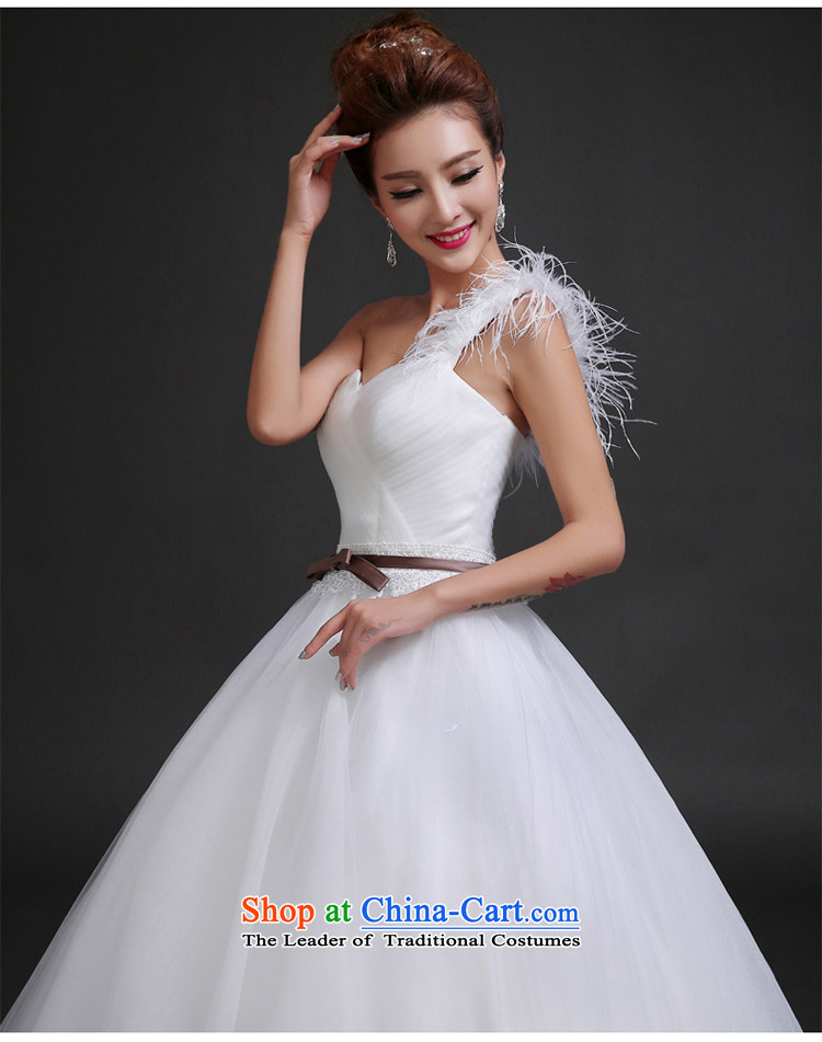 7 Color 7 tone Korean new stylish single 2015 shoulder feather Sau San Video Land align thin bon bon skirt wedding dress H050 white L picture, prices, brand platters! The elections are supplied in the national character of distribution, so action, buy now enjoy more preferential! As soon as possible.