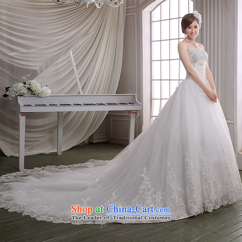 Beverly Ting wedding dresses in spring and summer 2015 new stylish drill anointed chest retro lace long tail Korean style wedding dress Sau San White XL, Beverly (tingbeier ting) , , , shopping on the Internet
