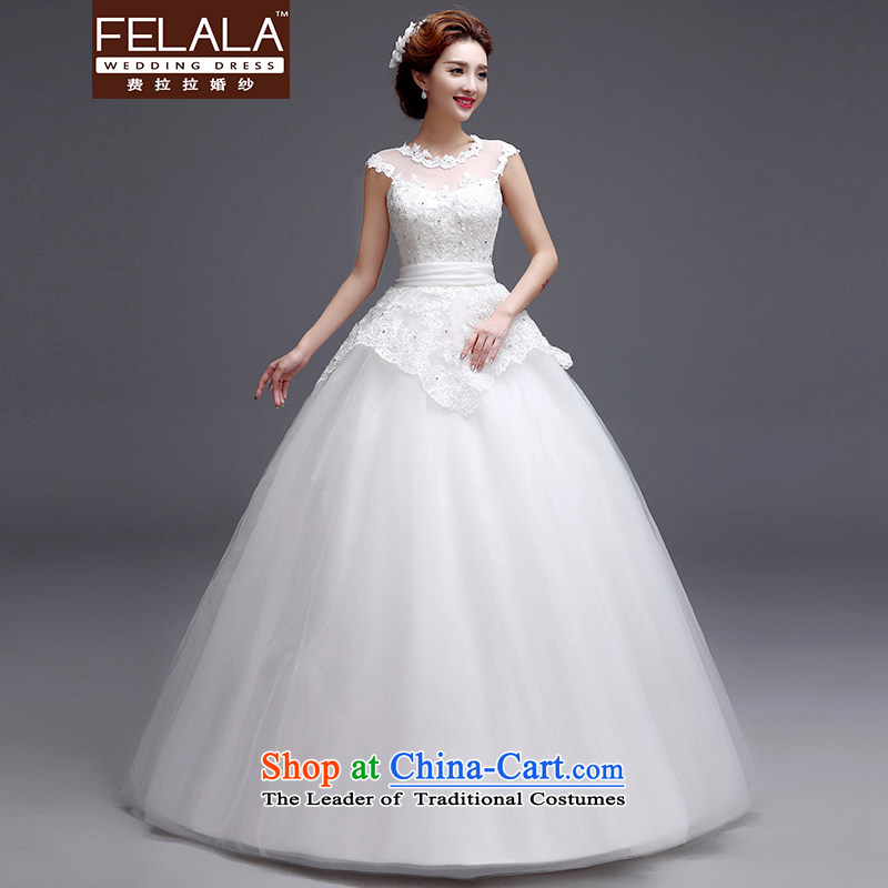 Ferrara?2015 new sweet lace on drill bow tie straps wedding dresses?L_2 feet 1_