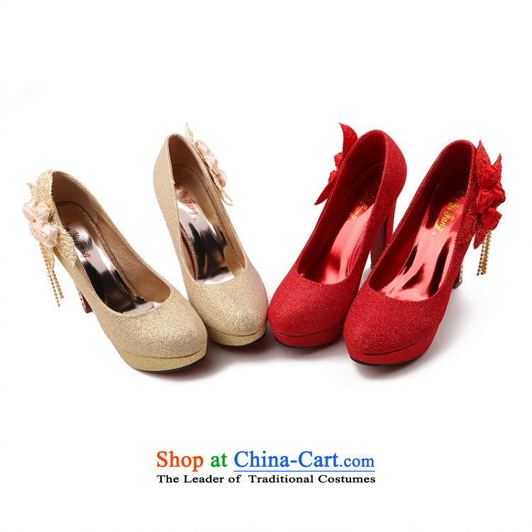 Lisa Philip Yung fall very sweet flowers or port marriage shoes round head shoes with fine Ladies Footwear High Heels click shoes national package mail 37 Red 12 cm high picture, prices, brand platters! The elections are supplied in the national character of distribution, so action, buy now enjoy more preferential! As soon as possible.