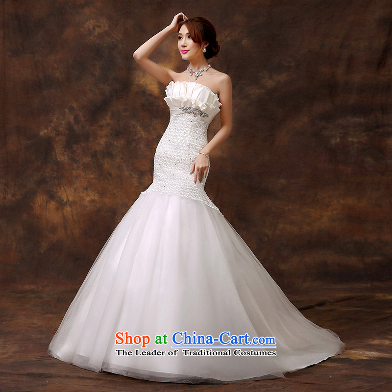 2015 new stylish wedding dress Korean minimalist shoulder foutune crowsfoot video thin lace tail straps retro tailored contact customer support, in accordance with rim sa shopping on the Internet has been pressed.