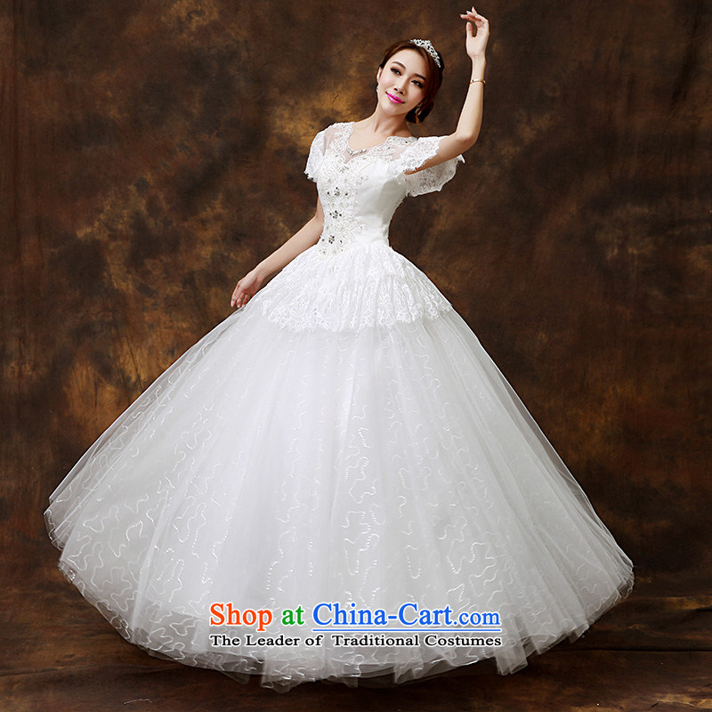 Wedding dresses to align the new 2015 large bride video thin lace a shoulder short-sleeved wedding M according to Lin Sha , , , shopping on the Internet